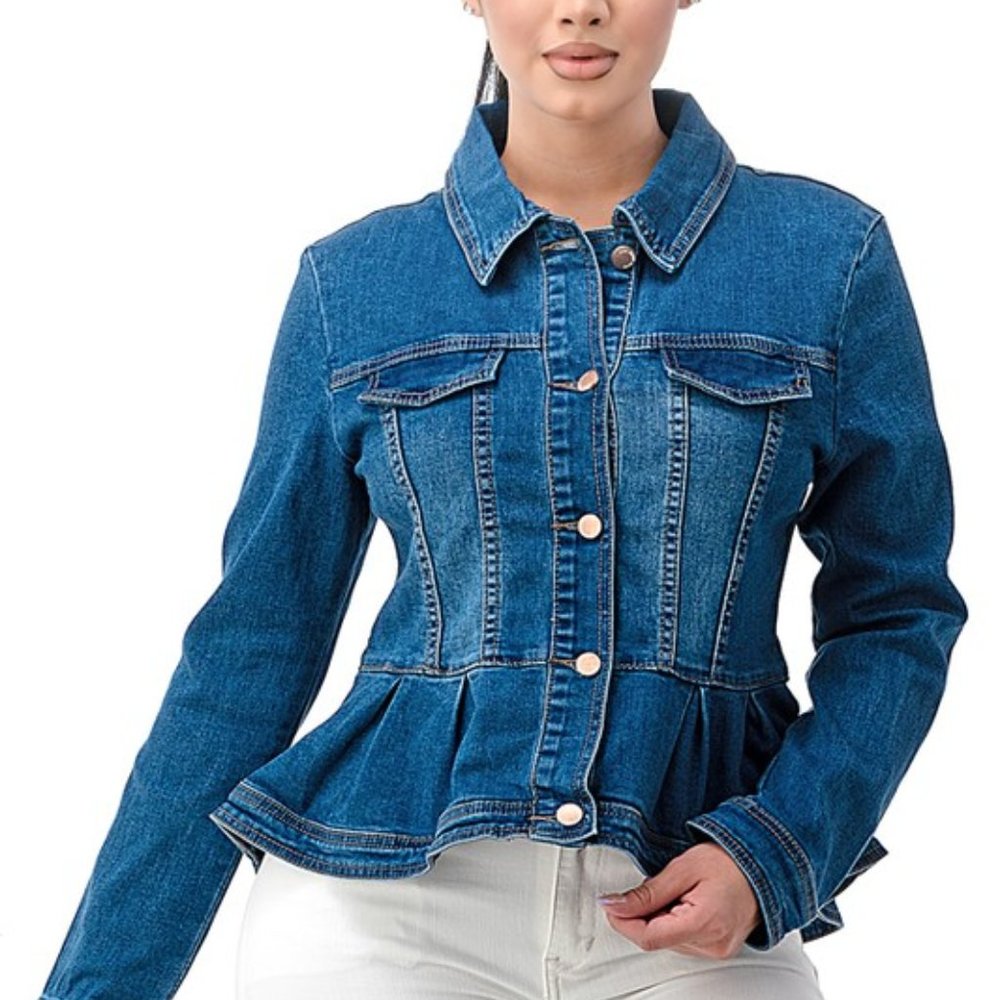 Peplum Jean Jacket